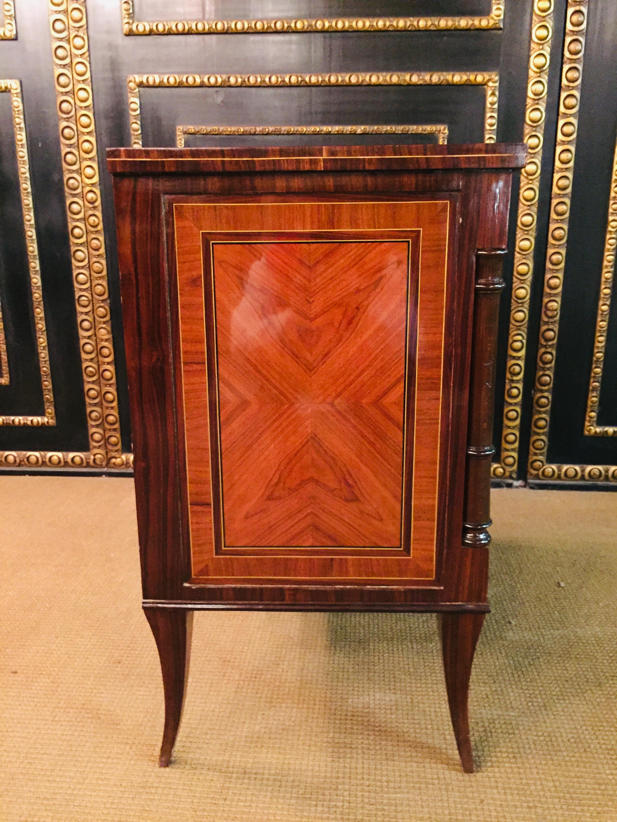 Elegant Commode with Mirror antique Biedermeier Style with Inlays Mahogany For Sale 12