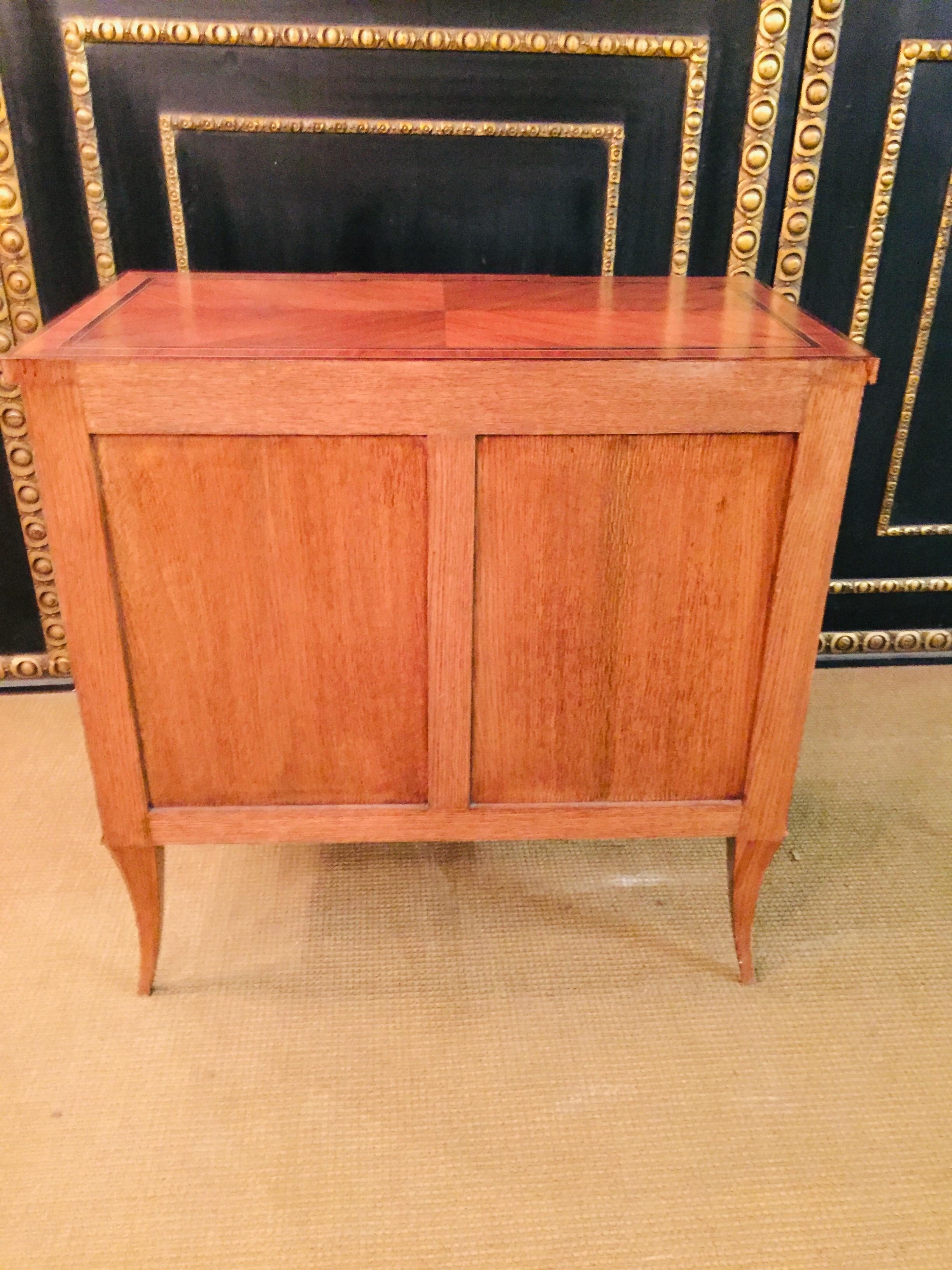 Elegant Commode with Mirror antique Biedermeier Style with Inlays Mahogany For Sale 13