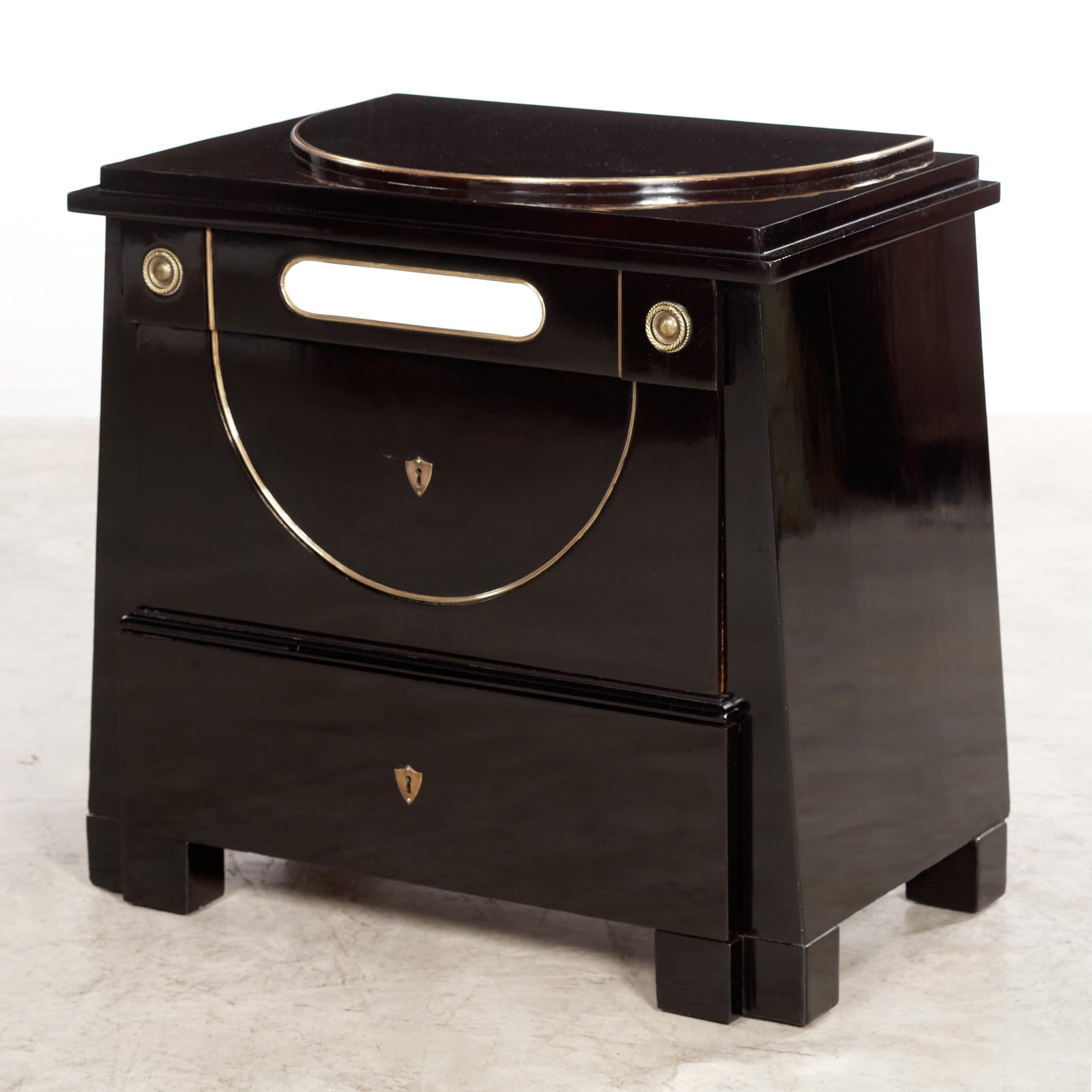 Ebonized Elegant Conical Chest of Drawers Danish, 1830