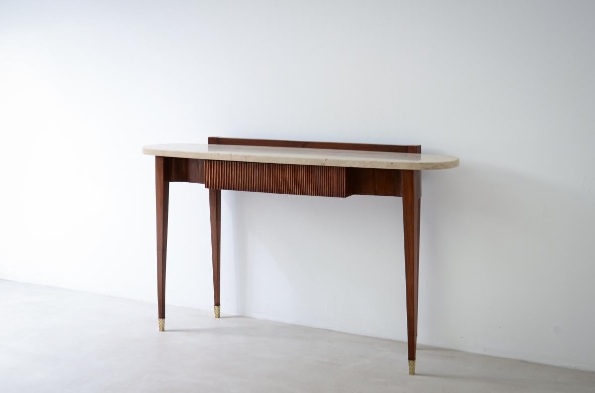 Mid-Century Modern Elegant console moved on the front and sides For Sale