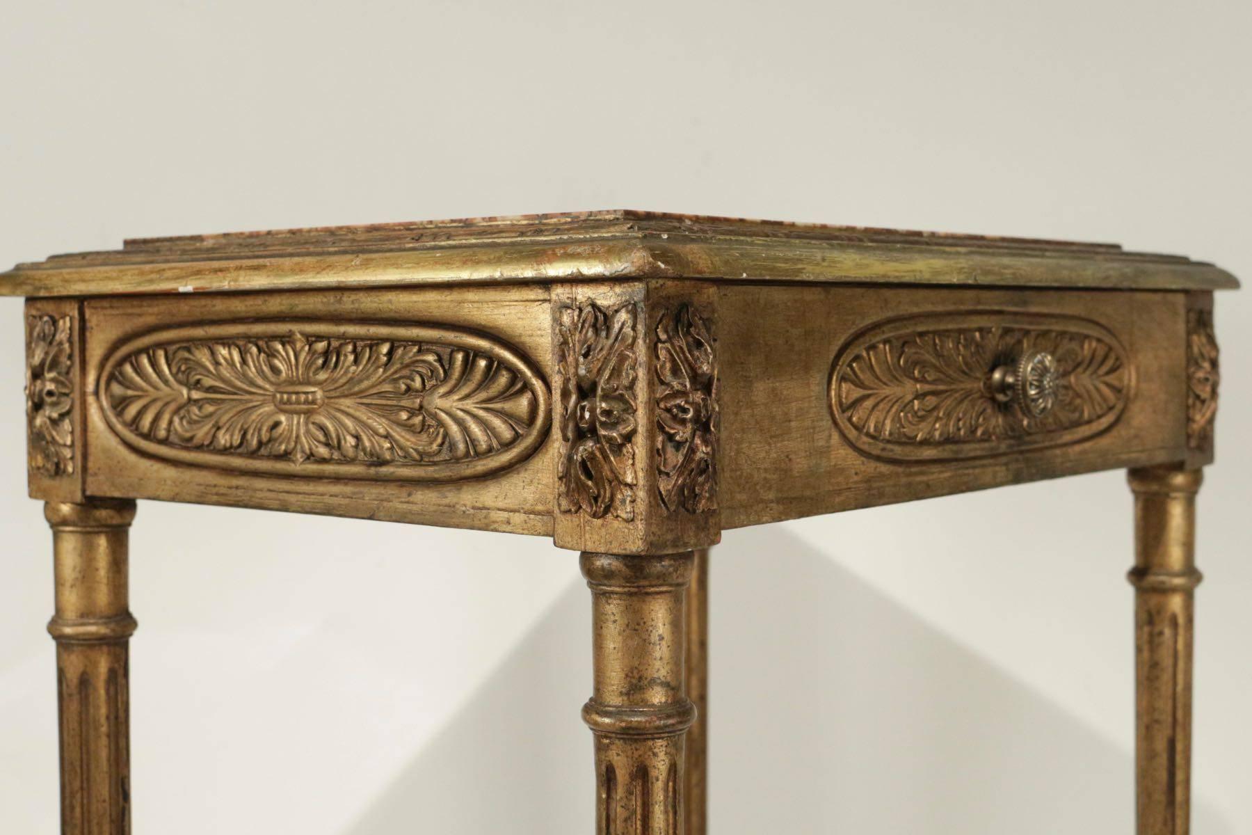 French Elegant Console with a Centre Drawer in the Style of Louis XVI For Sale