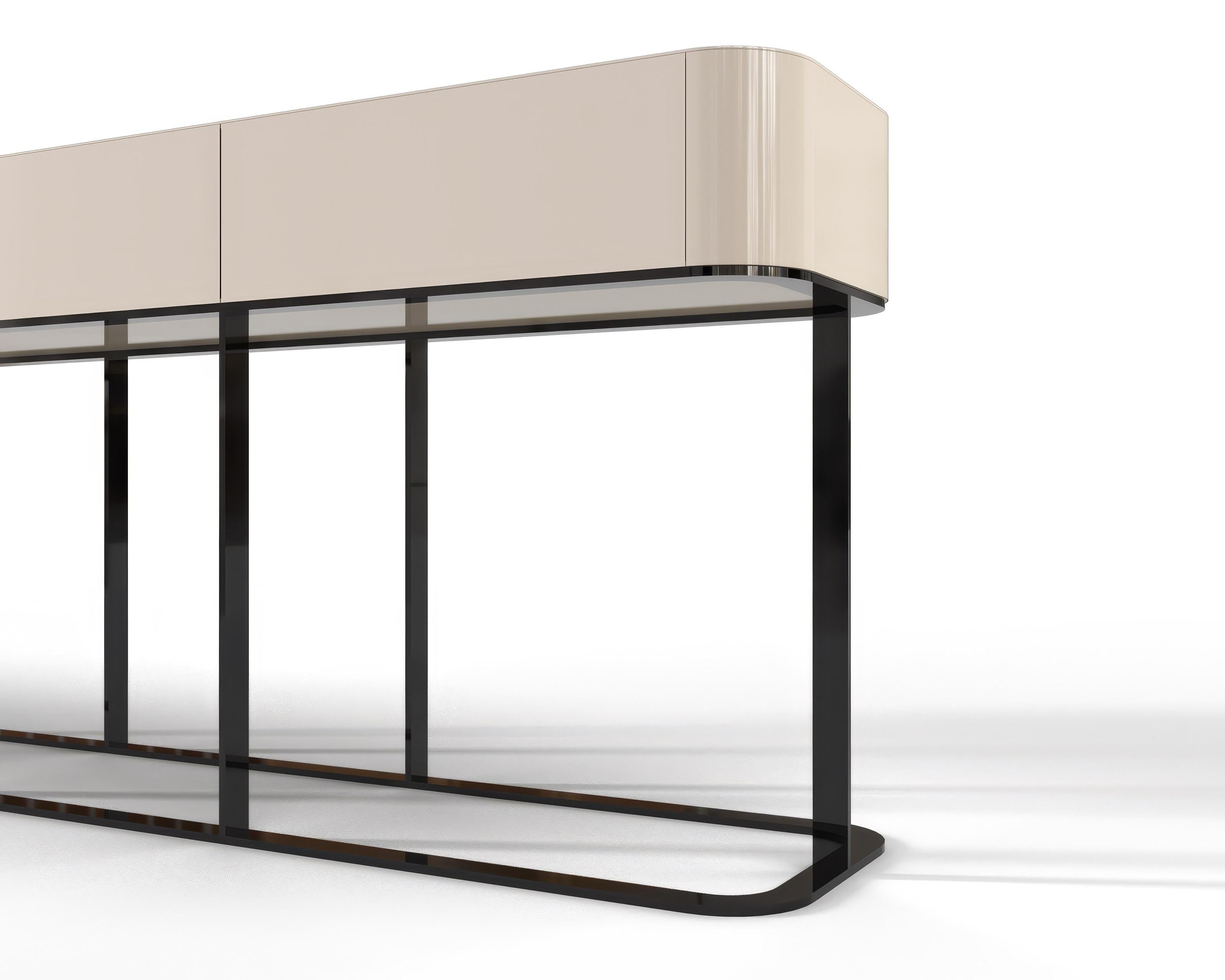 Elegant Console with metal legs in minimalist style, LUNA LUX Collection For Sale 3