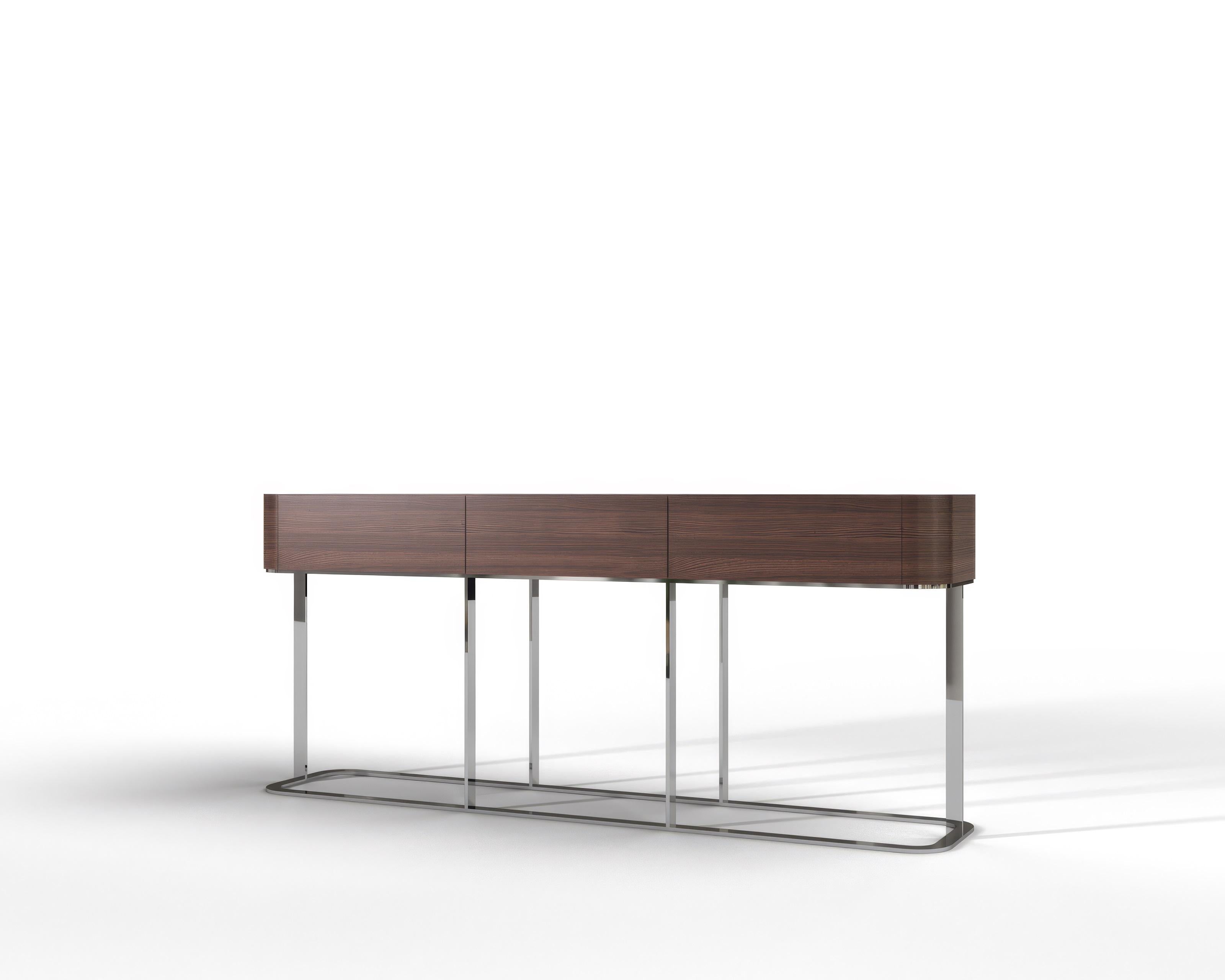 Minimalist Elegant Console with metal legs in minimalist style, LUNA LUX Collection For Sale