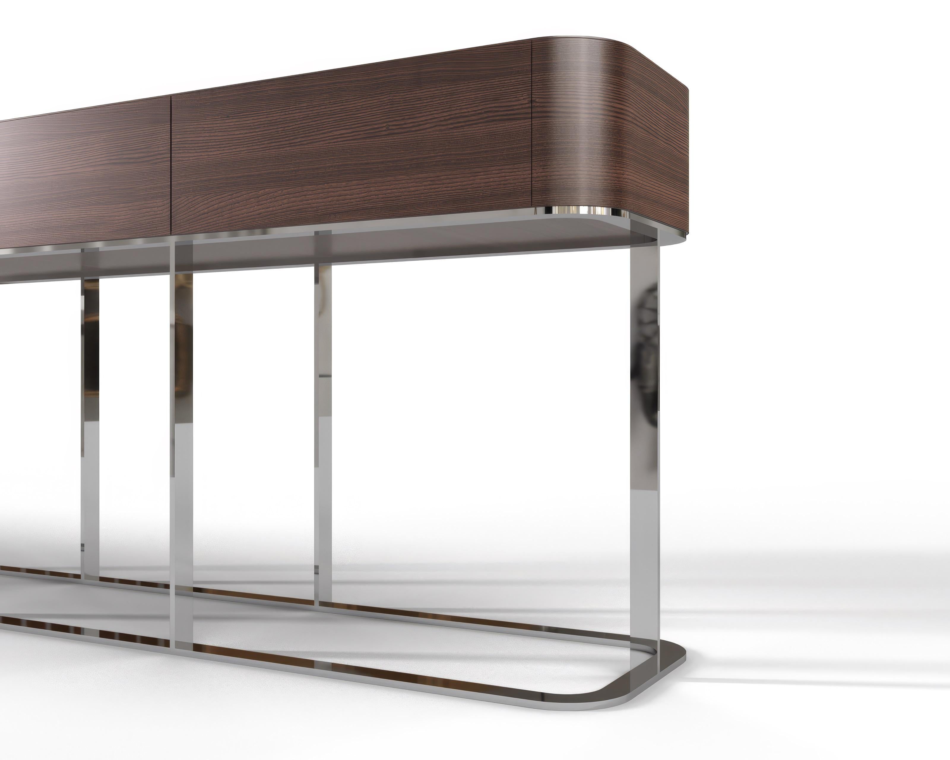 Ukrainian Elegant Console with metal legs in minimalist style, LUNA LUX Collection For Sale