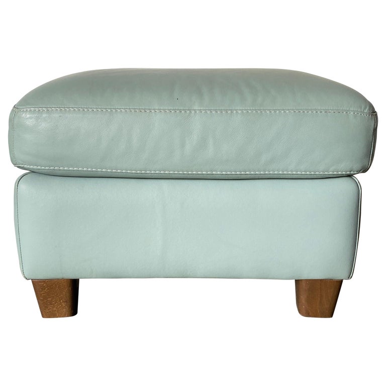Elegant Contemporary Turquoise Leather, Turquoise Leather Bench