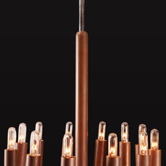 Elegant Copper Finish Chandelier in the Style of Paolo Buffa
