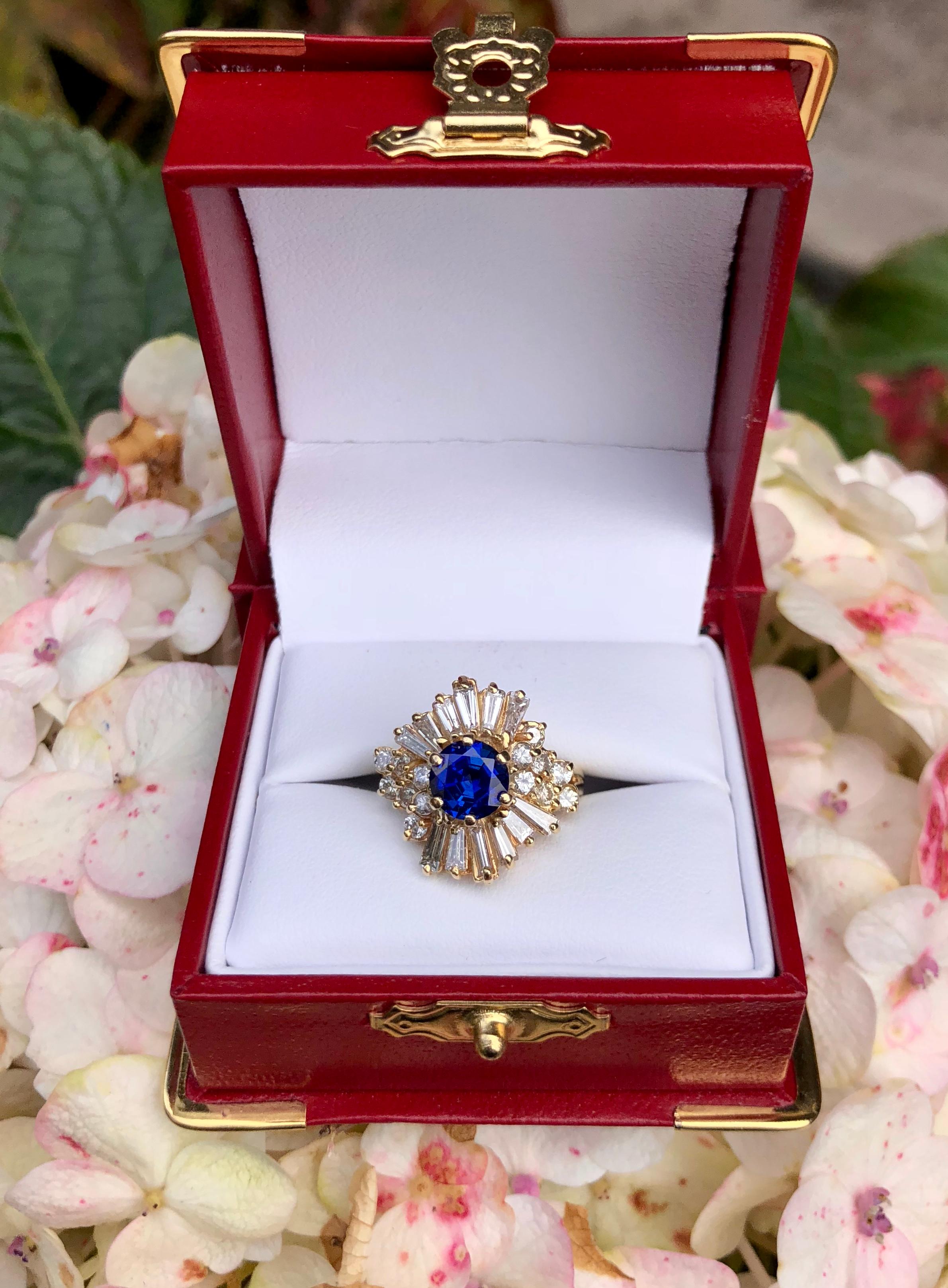 sapphire diamond yellow gold ring