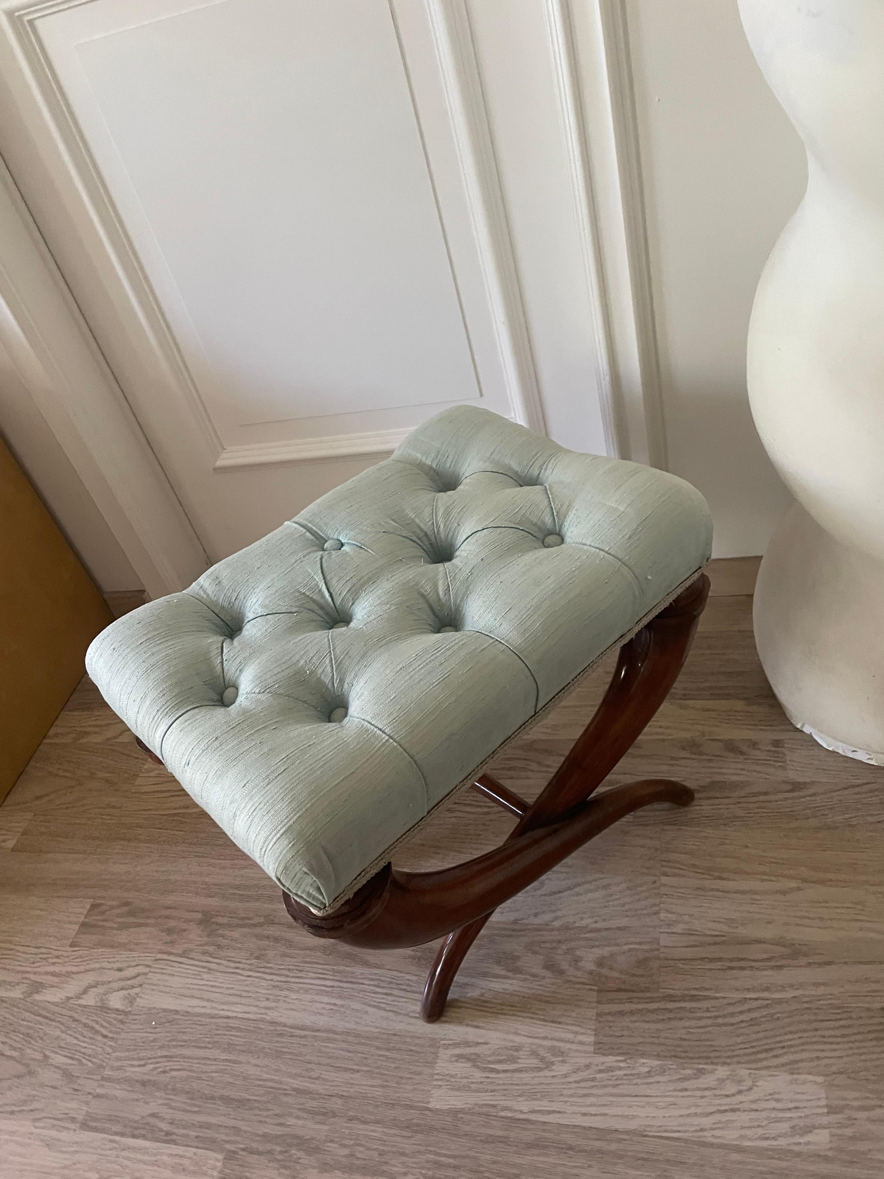 Neoclassical Elegant Cornucopia Stool by De Coene, Belgium 1950. For Sale
