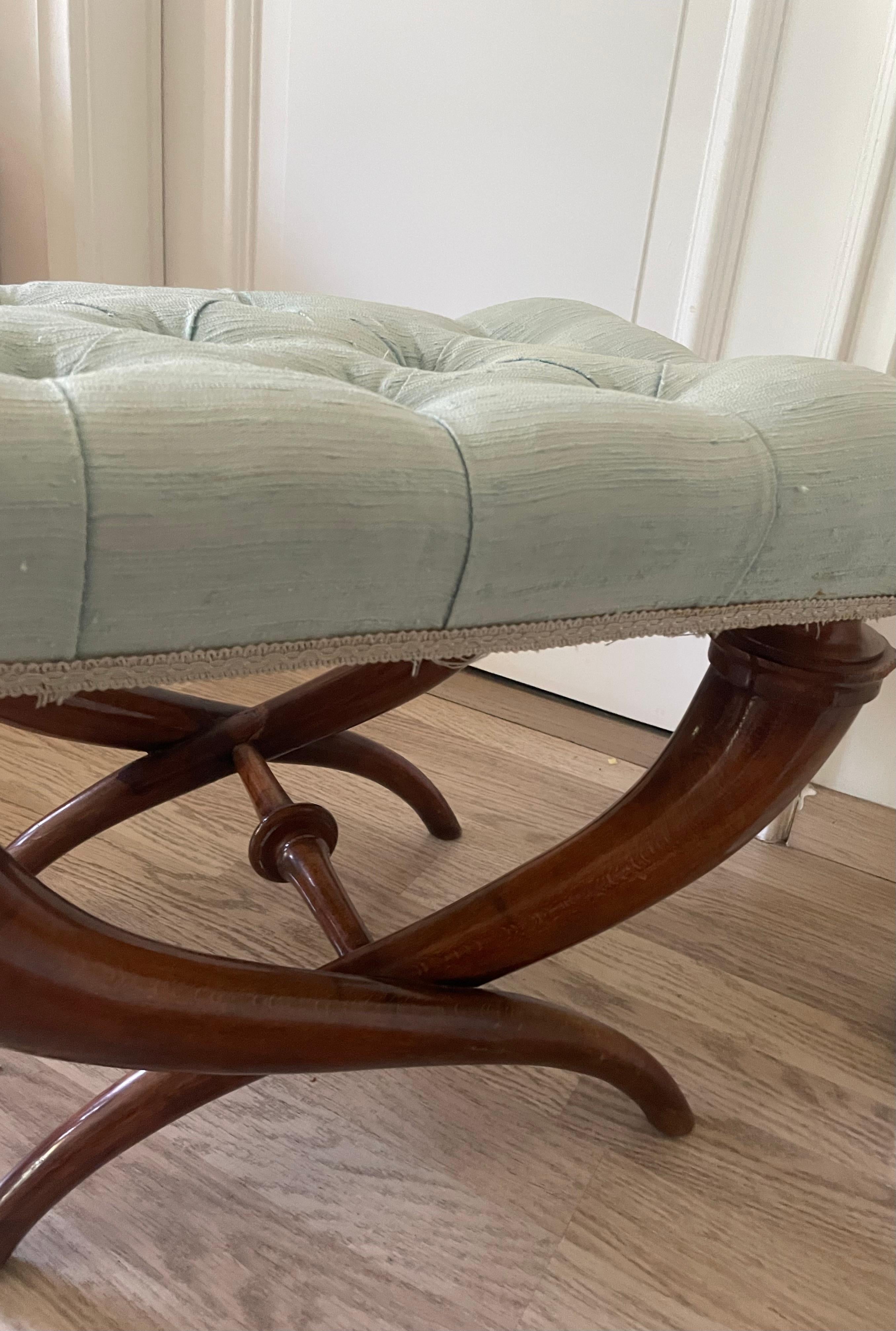 Stained Elegant Cornucopia Stool by De Coene, Belgium 1950. For Sale