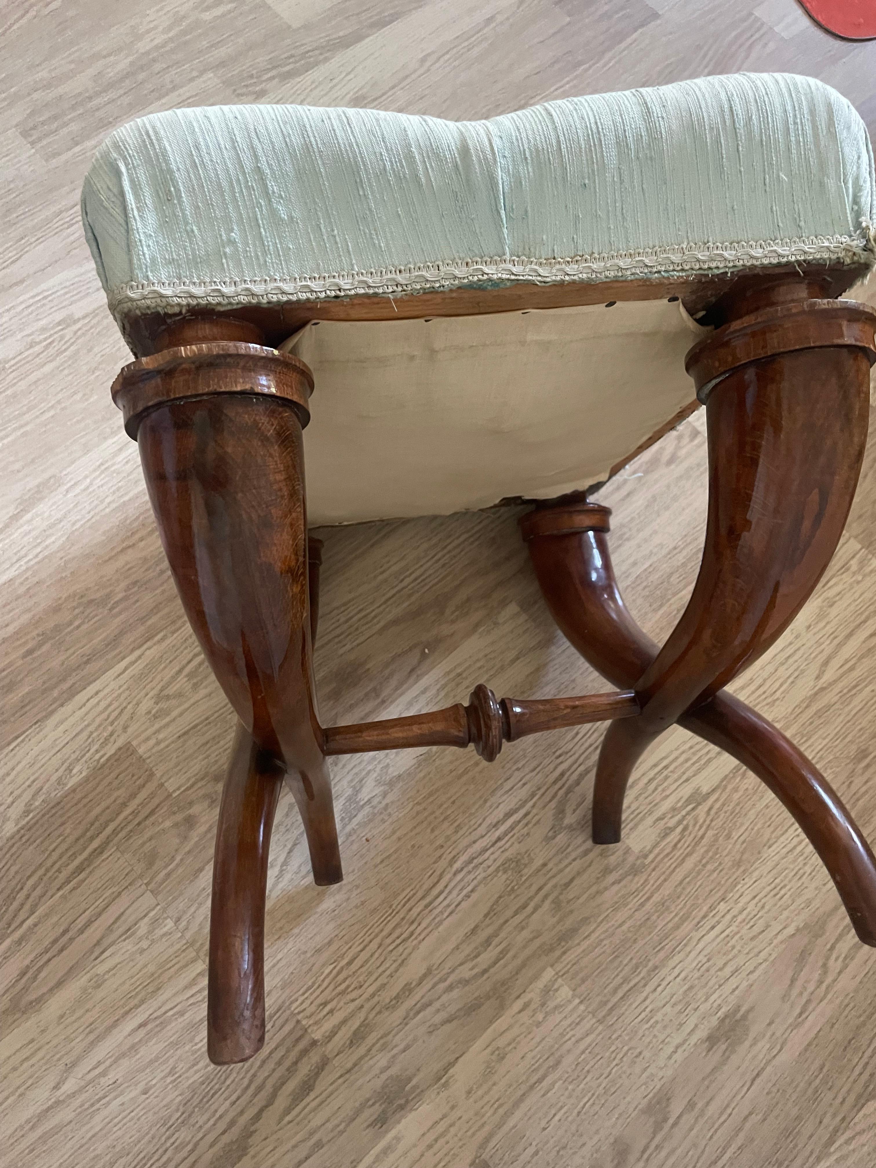 Mid-20th Century Elegant Cornucopia Stool by De Coene, Belgium 1950. For Sale