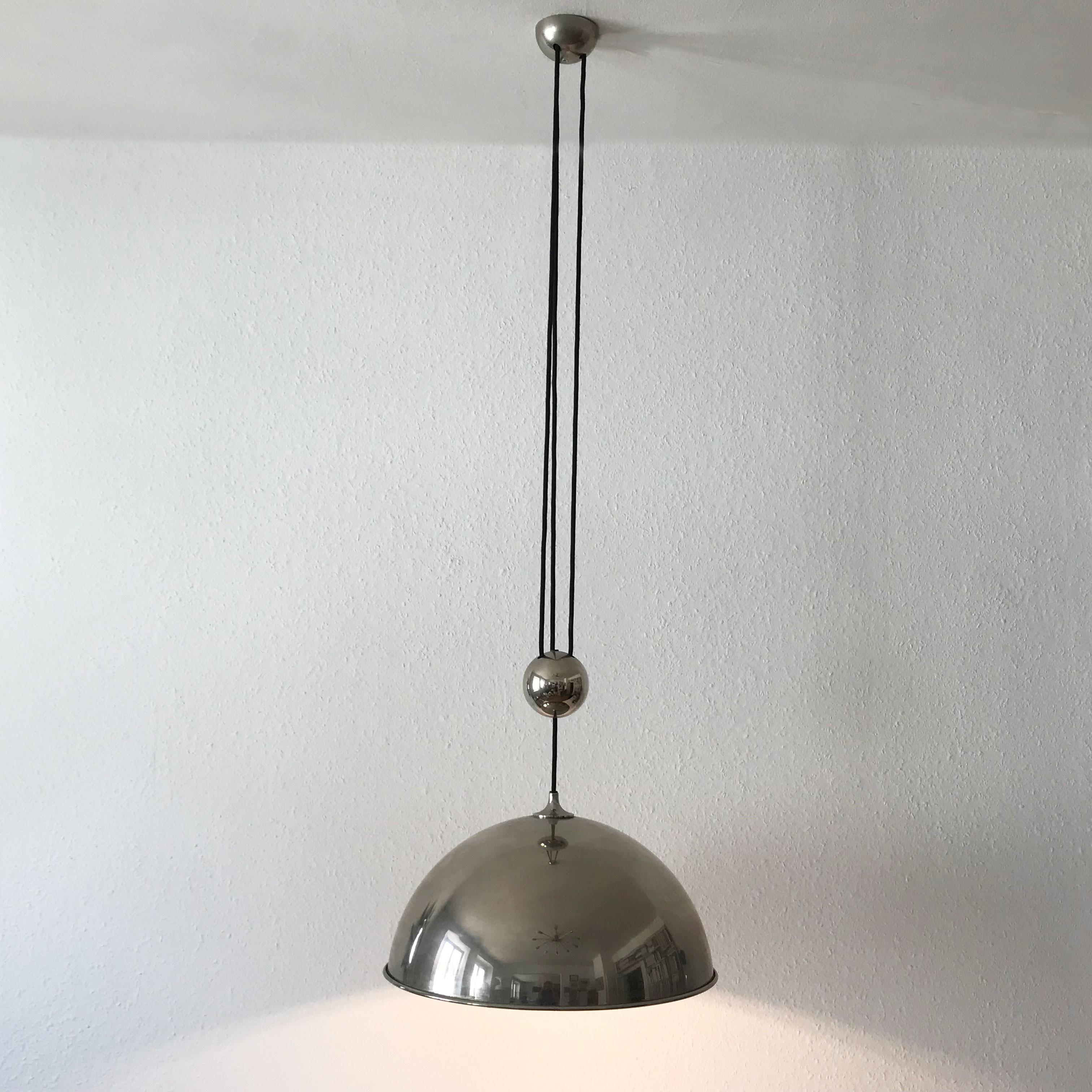 Elegant Counter Balance Pendant Lamp by Florian Schulz Germany 1980s For Sale 3