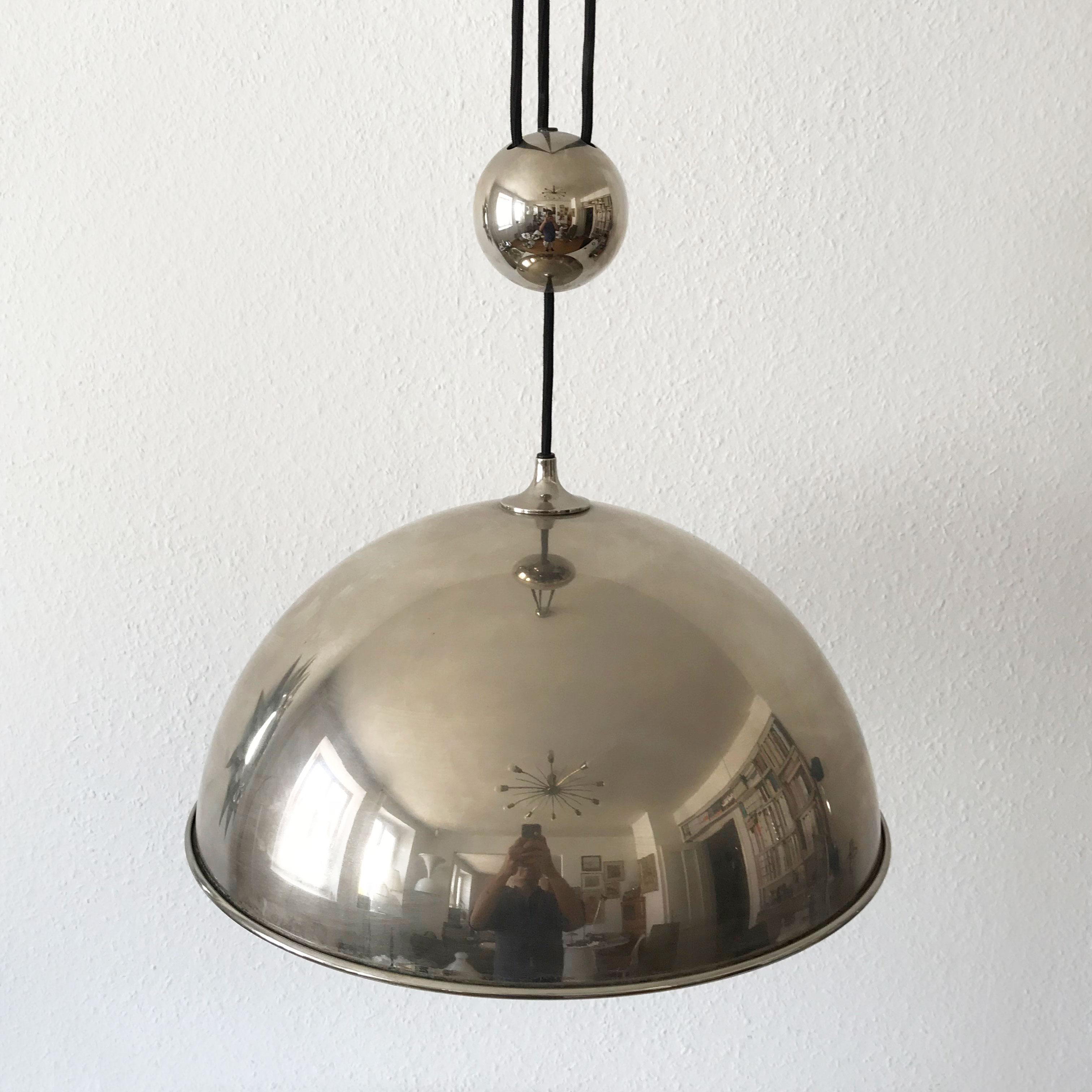 Elegant Counter Balance Pendant Lamp by Florian Schulz Germany 1980s For Sale 7