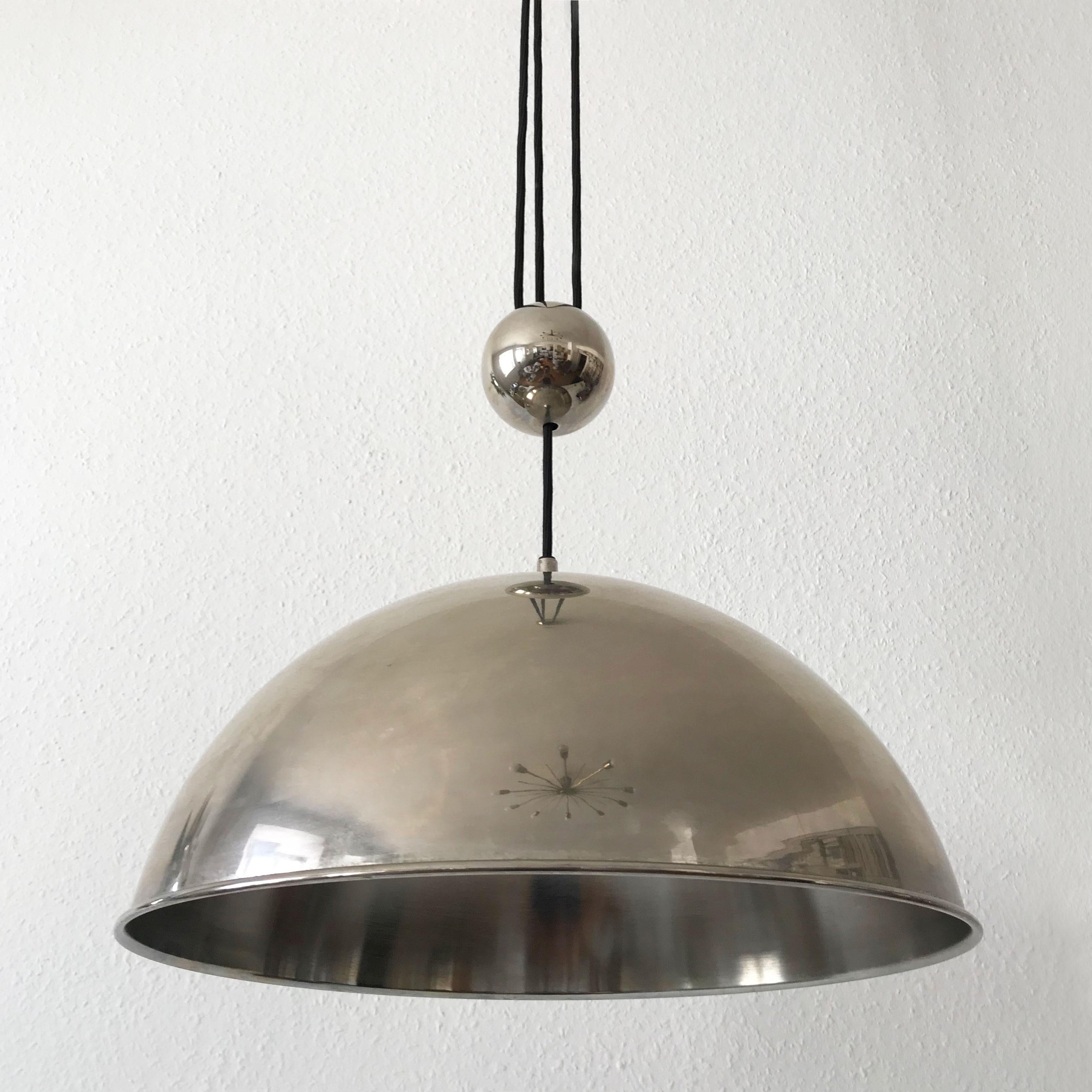 Late 20th Century Elegant Counter Balance Pendant Lamp by Florian Schulz Germany 1980s For Sale