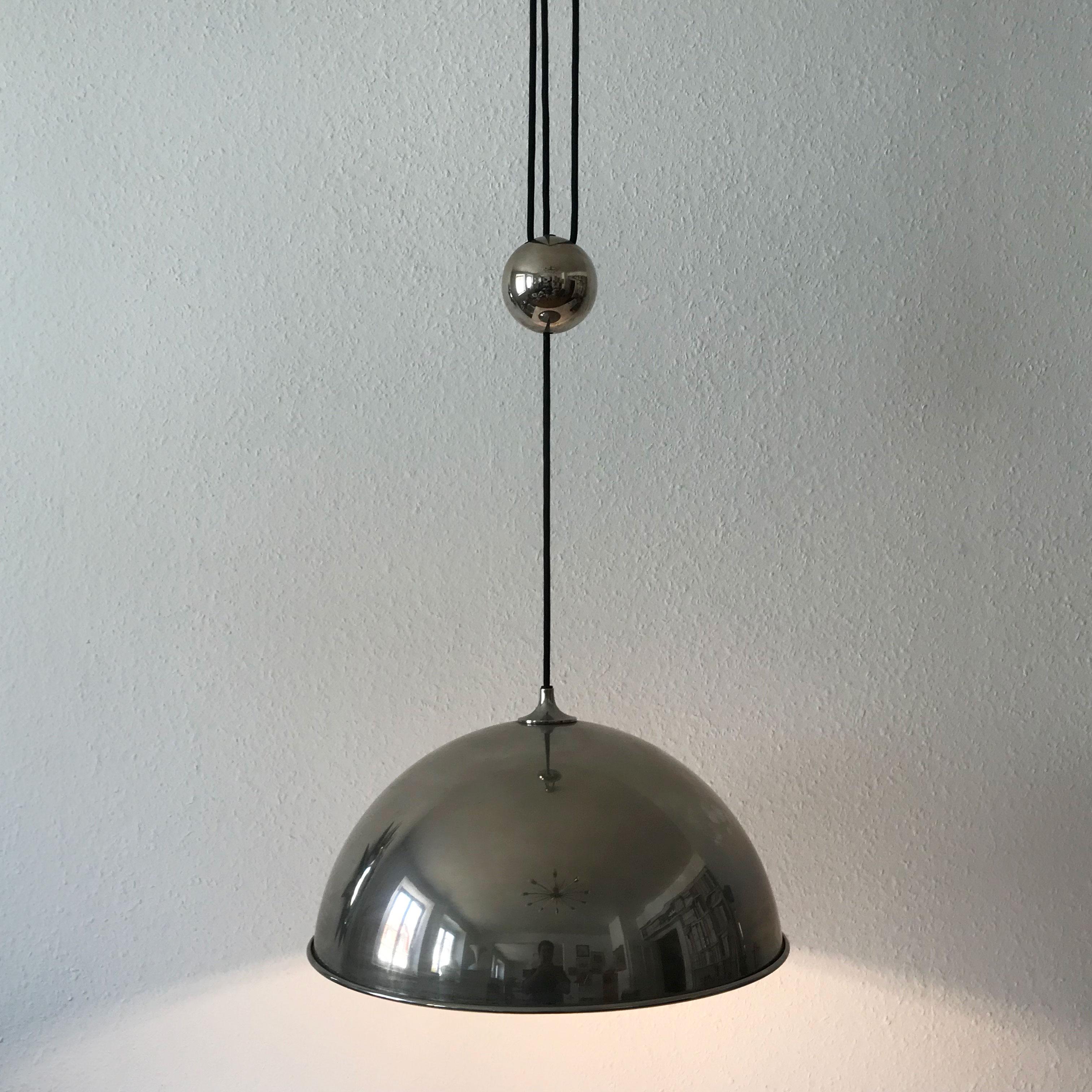 Elegant Counter Balance Pendant Lamp by Florian Schulz Germany 1980s For Sale 1