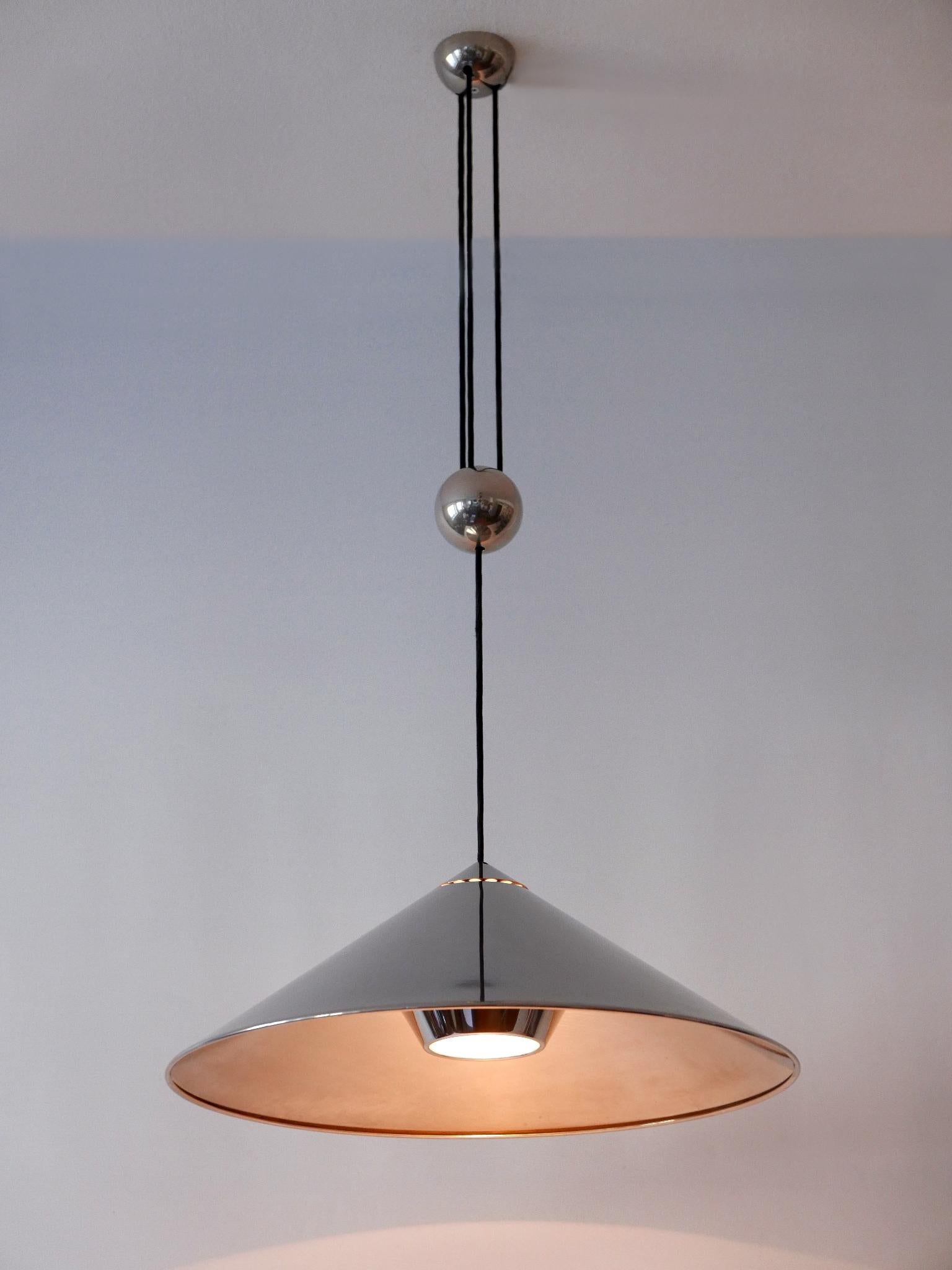 Adjustable Counterweight Pendant Lamp Keos by Florian Schulz Germany 1970s For Sale 2