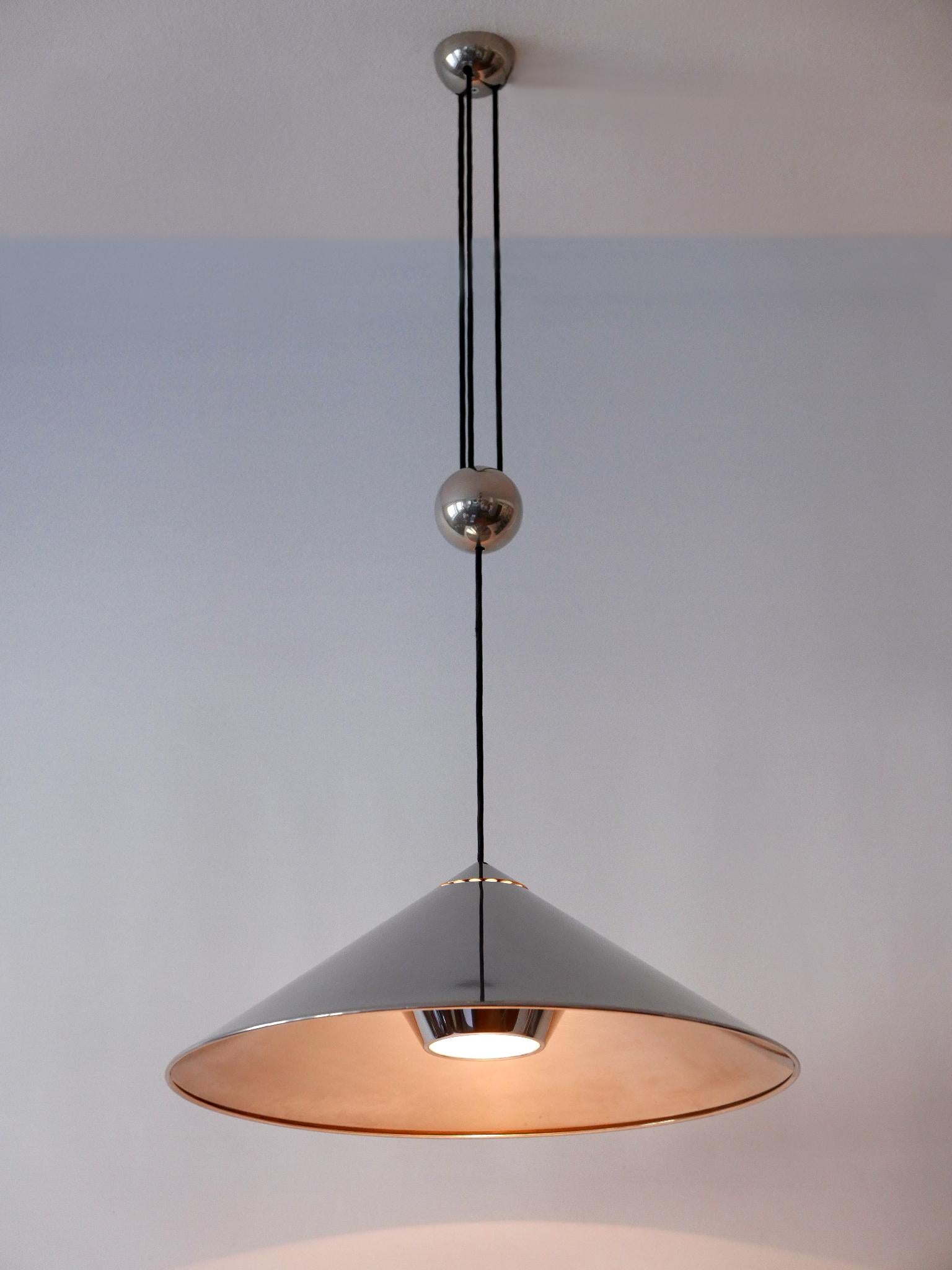 Lampada a sospensione a contrappeso regolabile Keos di Florian Schulz Germania anni '70 in vendita 4