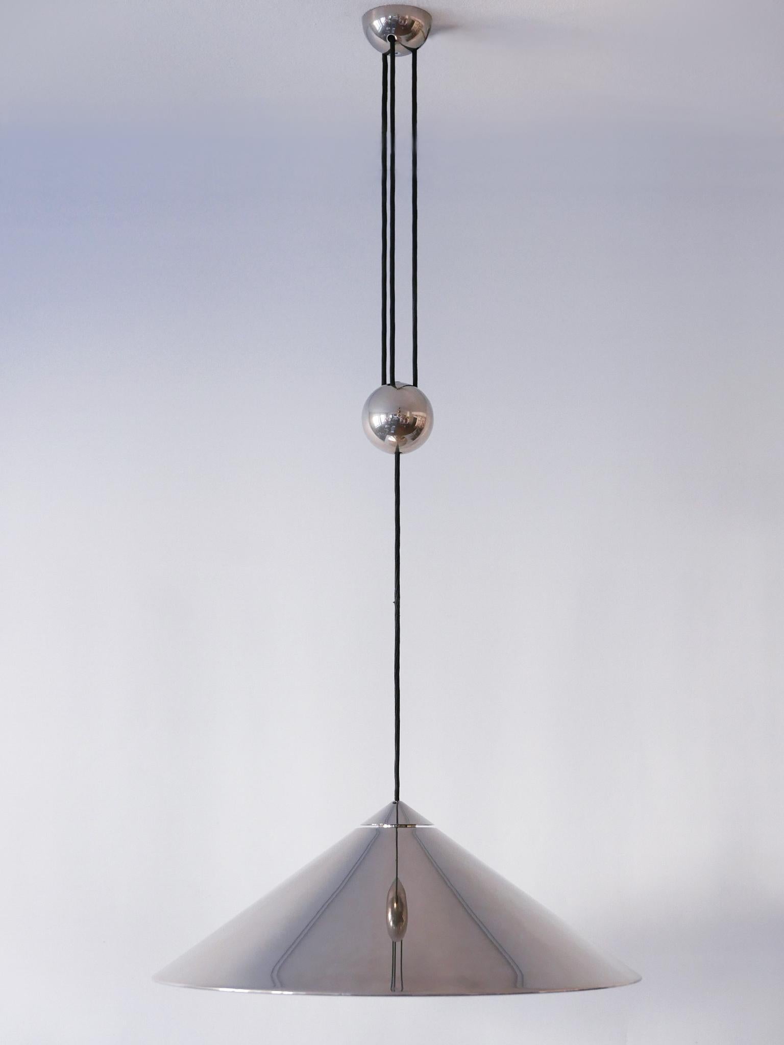 Mid-Century Modern Lampe suspendue réglable Keos par Florian Schulz, Allemagne, 1970 en vente