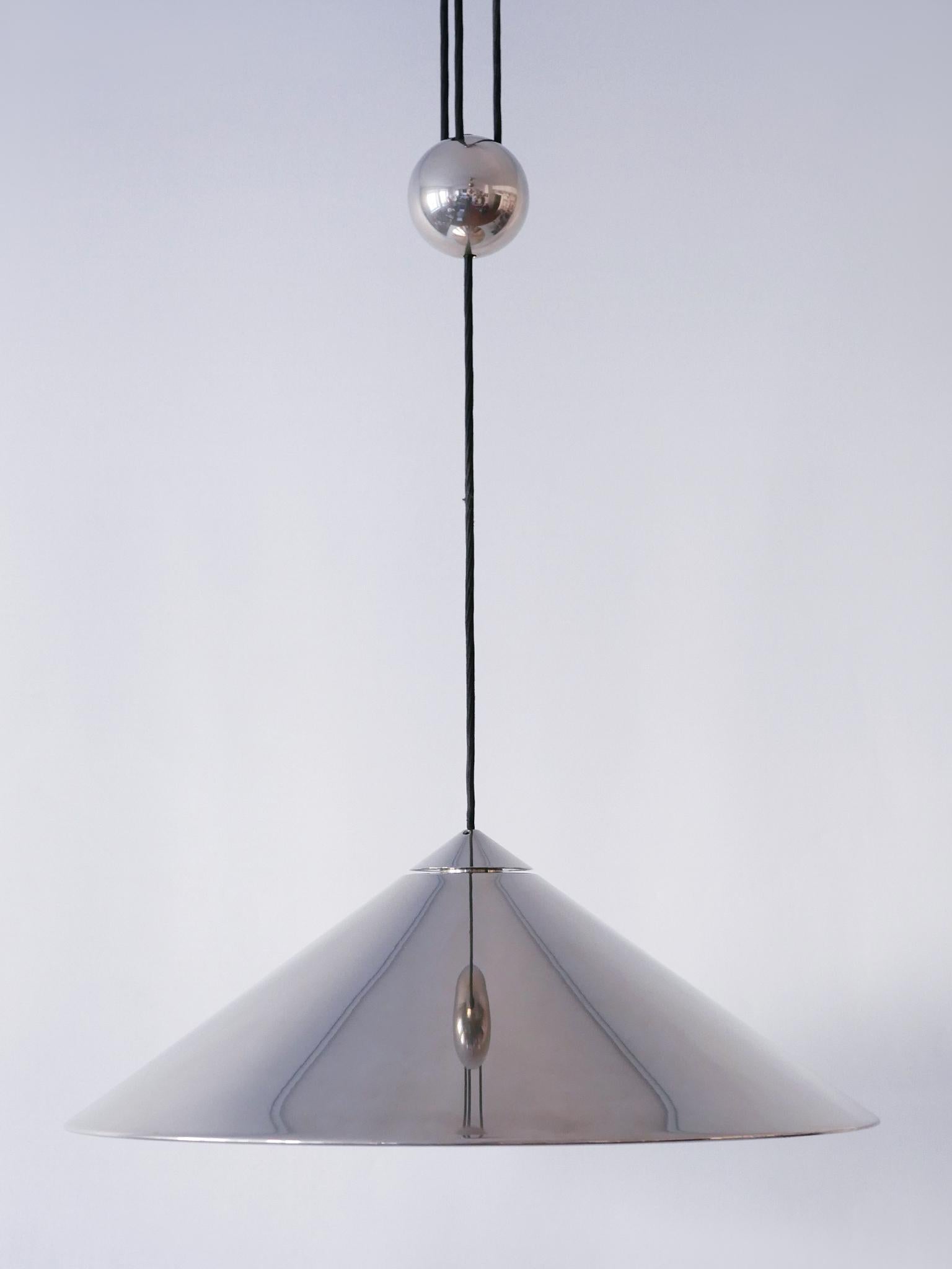 Plaqué Lampe suspendue réglable Keos par Florian Schulz, Allemagne, 1970 en vente
