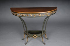 Elegant Country House Wall Console, France, Wrought Iron with Gold.