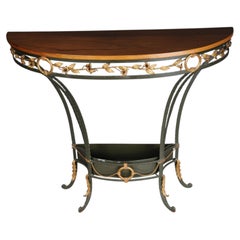 Elegant Country House Wall Console, France, Wrought Iron with Gold.