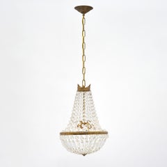 Elegant Crystal Empire Style Chandelier, French, Antique, 1920s