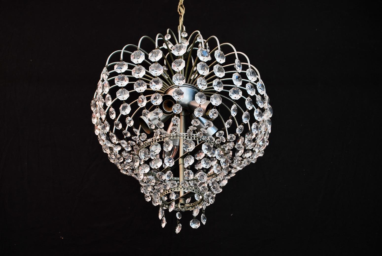 American Elegant Crystal Light For Sale