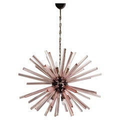 Elegant Crystal Prism Sputnik Chandeliers, 50 Pink Prisms