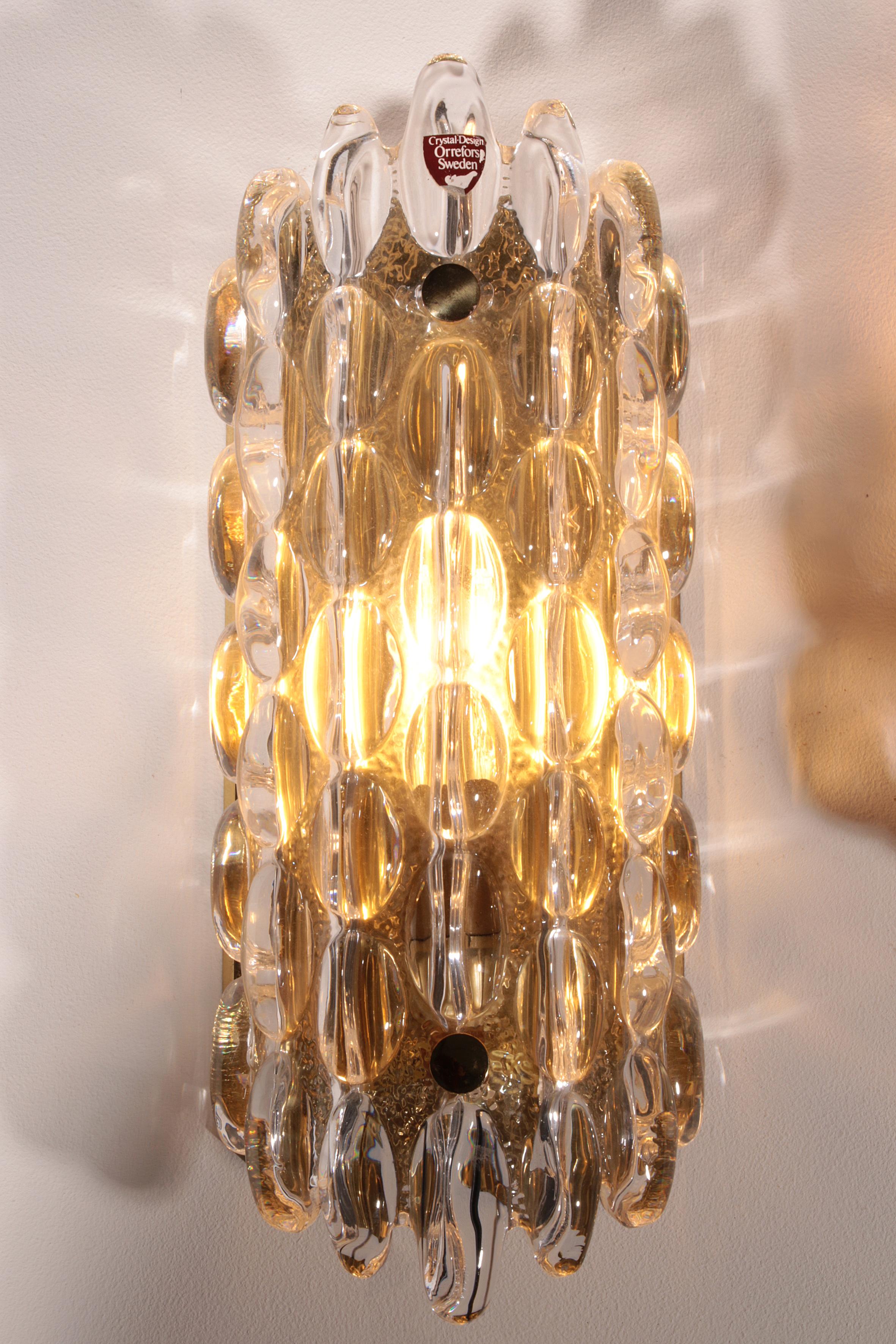 Eleganza delle lampade a goccia in cristallo di Carl Fagerlund per Orrefors In condizioni buone in vendita a Oirlo, LI