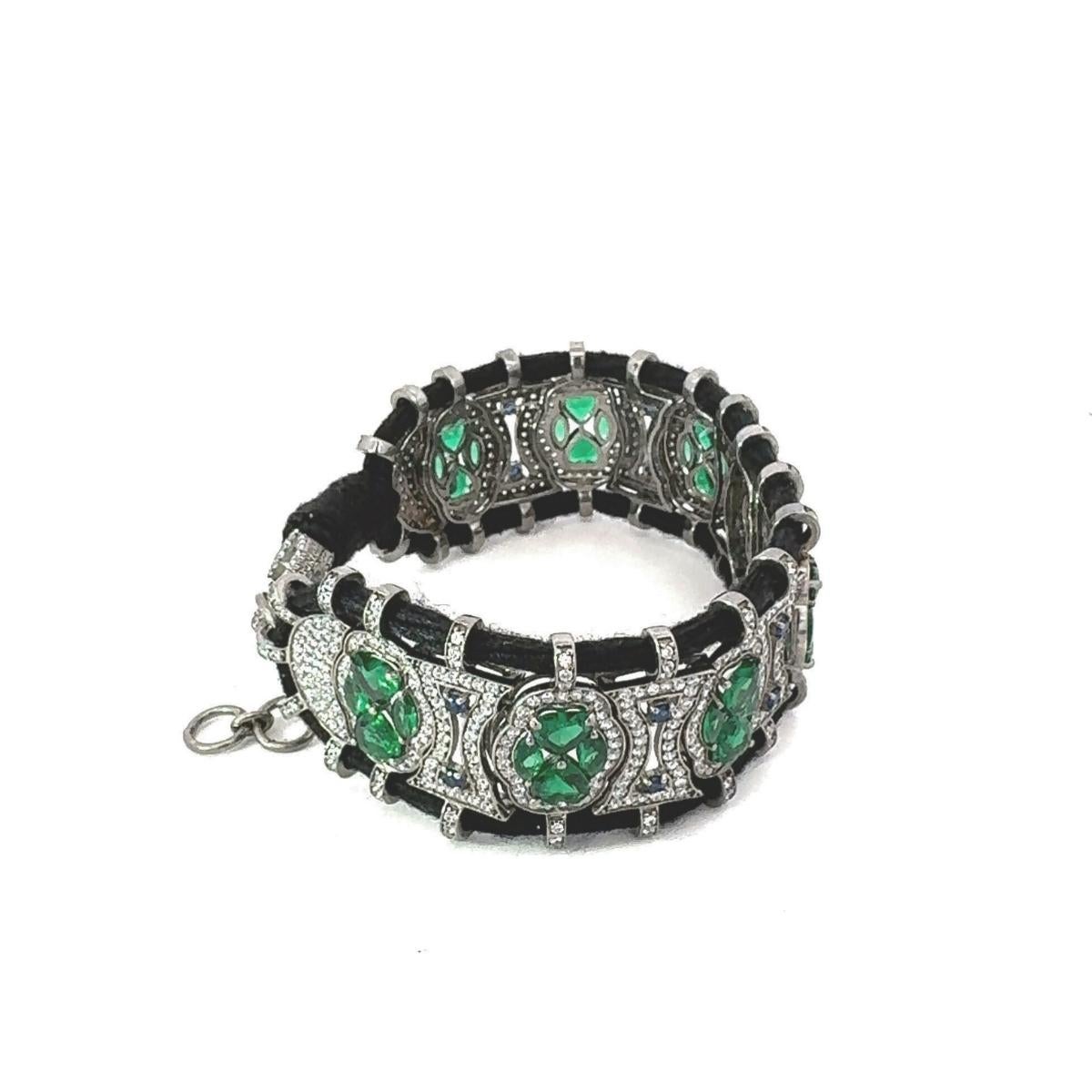 Elegante pulsera retro de hilo de macramé con circonitas cúbicas para regalar el Día de la Madre Art Nouveau en venta