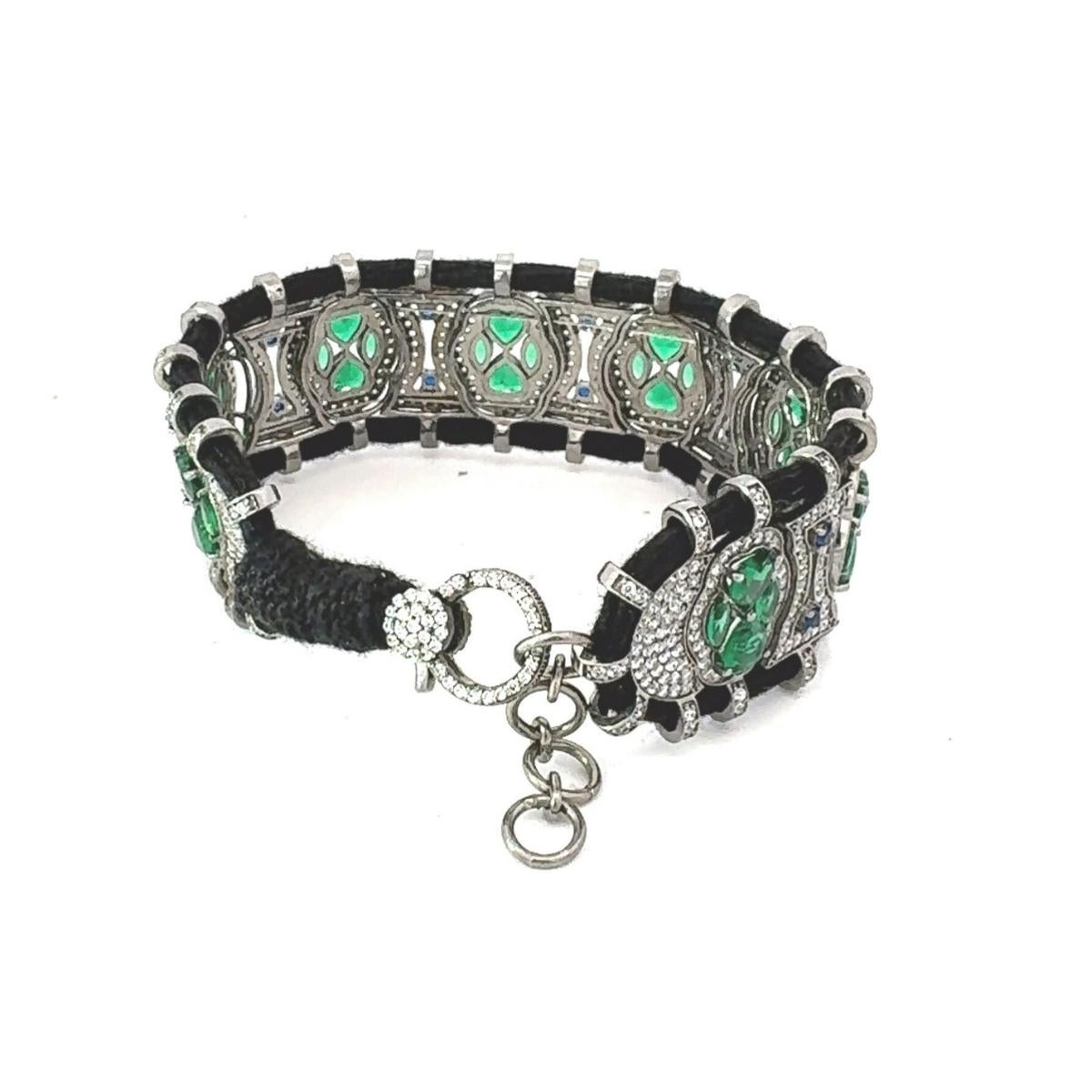 Elegante pulsera retro de hilo de macramé con circonitas cúbicas para regalar el Día de la Madre en Nuevo estado para la venta en New York, NY