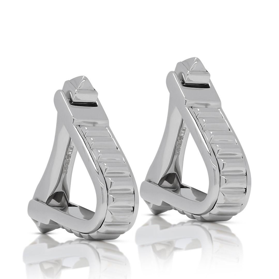 Elegant Cuff Links in 18K White Gold In Excellent Condition For Sale In רמת גן, IL
