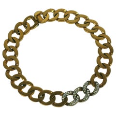 Elegante collar de cadena de eslabones con pavé