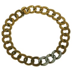 Elegant Curb Link Pave Chain Necklace