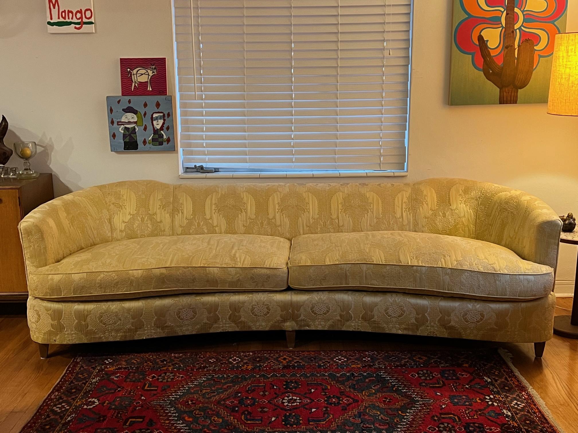 Elegant Curved Sofa by Hickory Fry 7