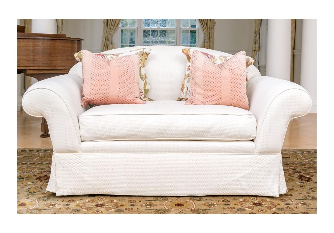 Elegant Custom Single Cushion Loveseat for Re-Upholstery For Sale 8