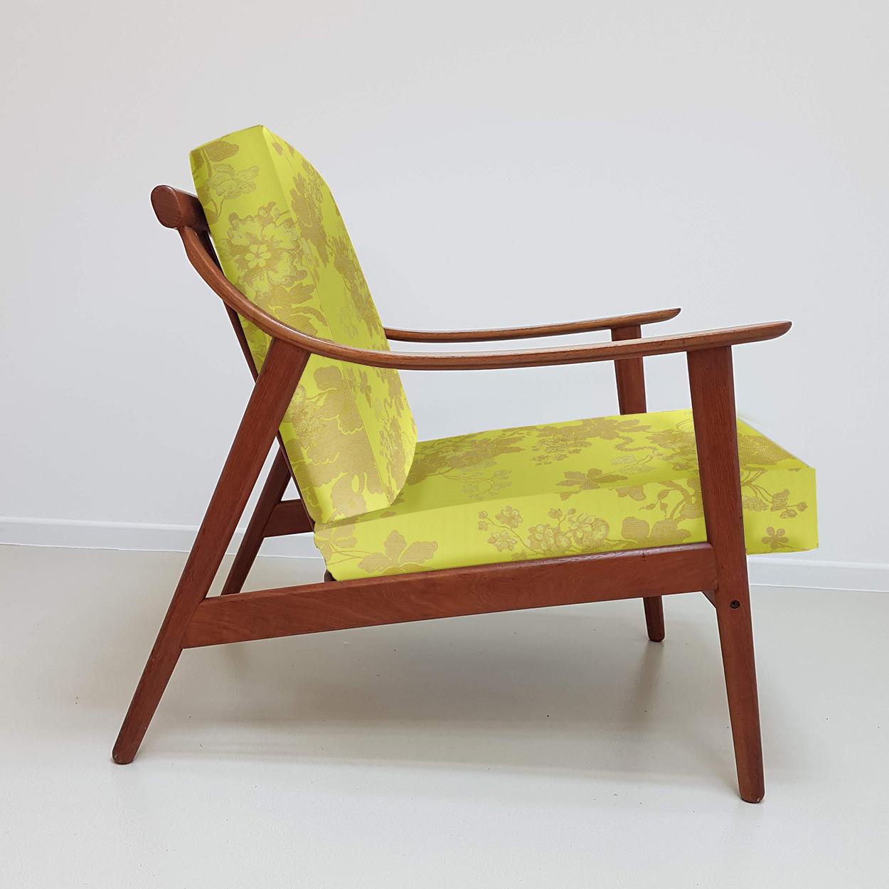 Mid-20th Century Elegant Customized Danish Easy Chair in Lelievre Velvet, 1960s For Sale