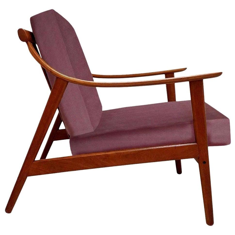 Elegant Customized Danish Easy Chair in Lelievre Velvet, 1960s
