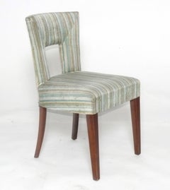 Elegant Cut Out Back Dining Chairs Refinished Reupholstered In Your Fabric