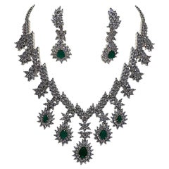 Elegant CZ Necklace 
Earring Suite