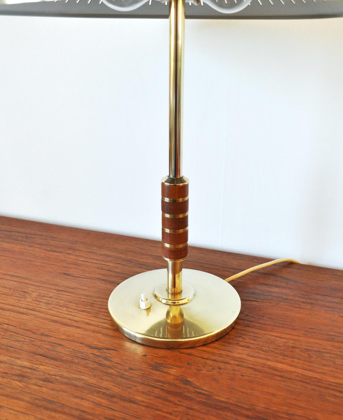 Scandinavian Modern Elegant Danish Brass Table Lamp from Lyfa Designed by Bent Karlby