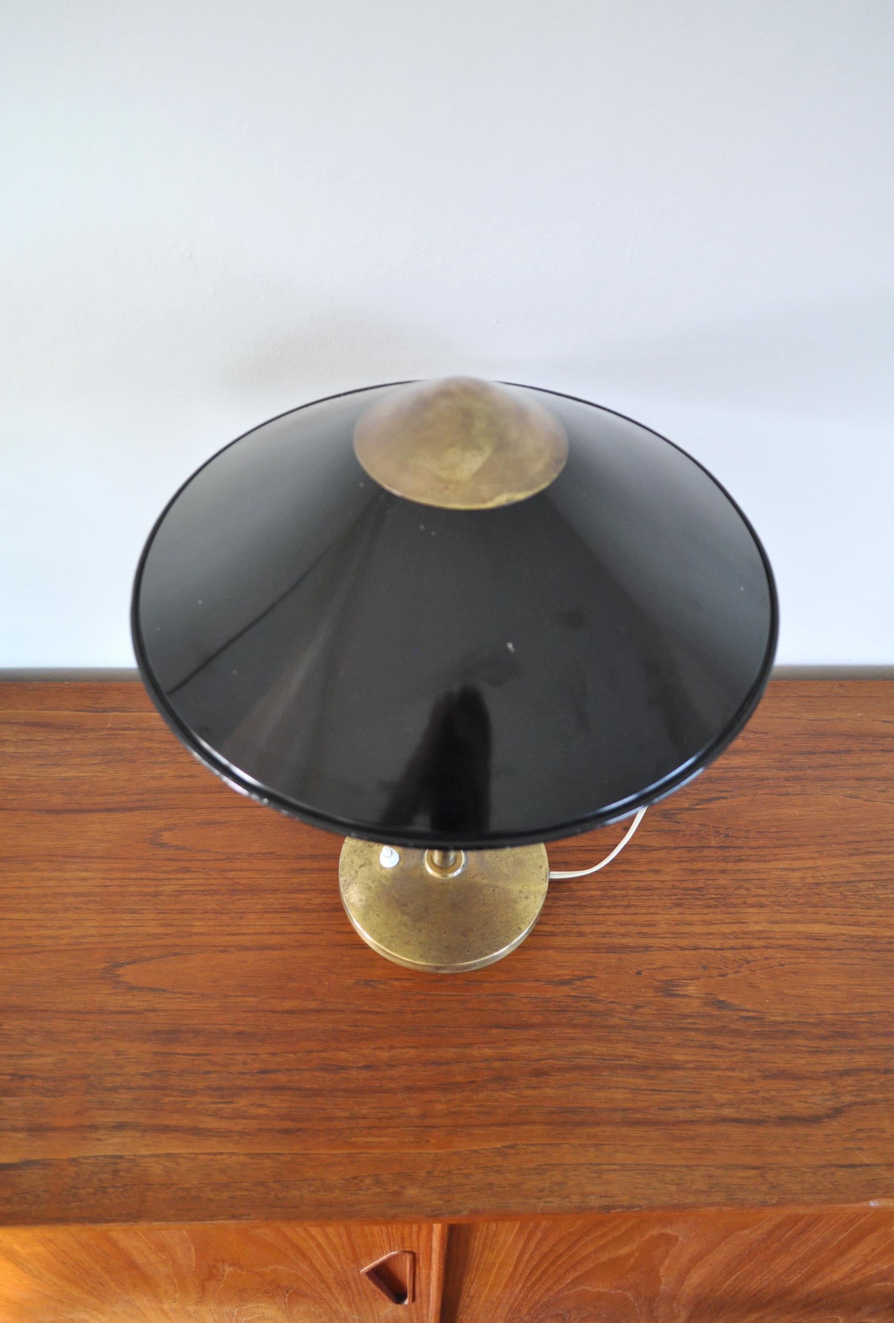 Elegant Danish Brass Table Lamp from Lyfa Designed by Bent Karlby In Good Condition In Vordingborg, DK