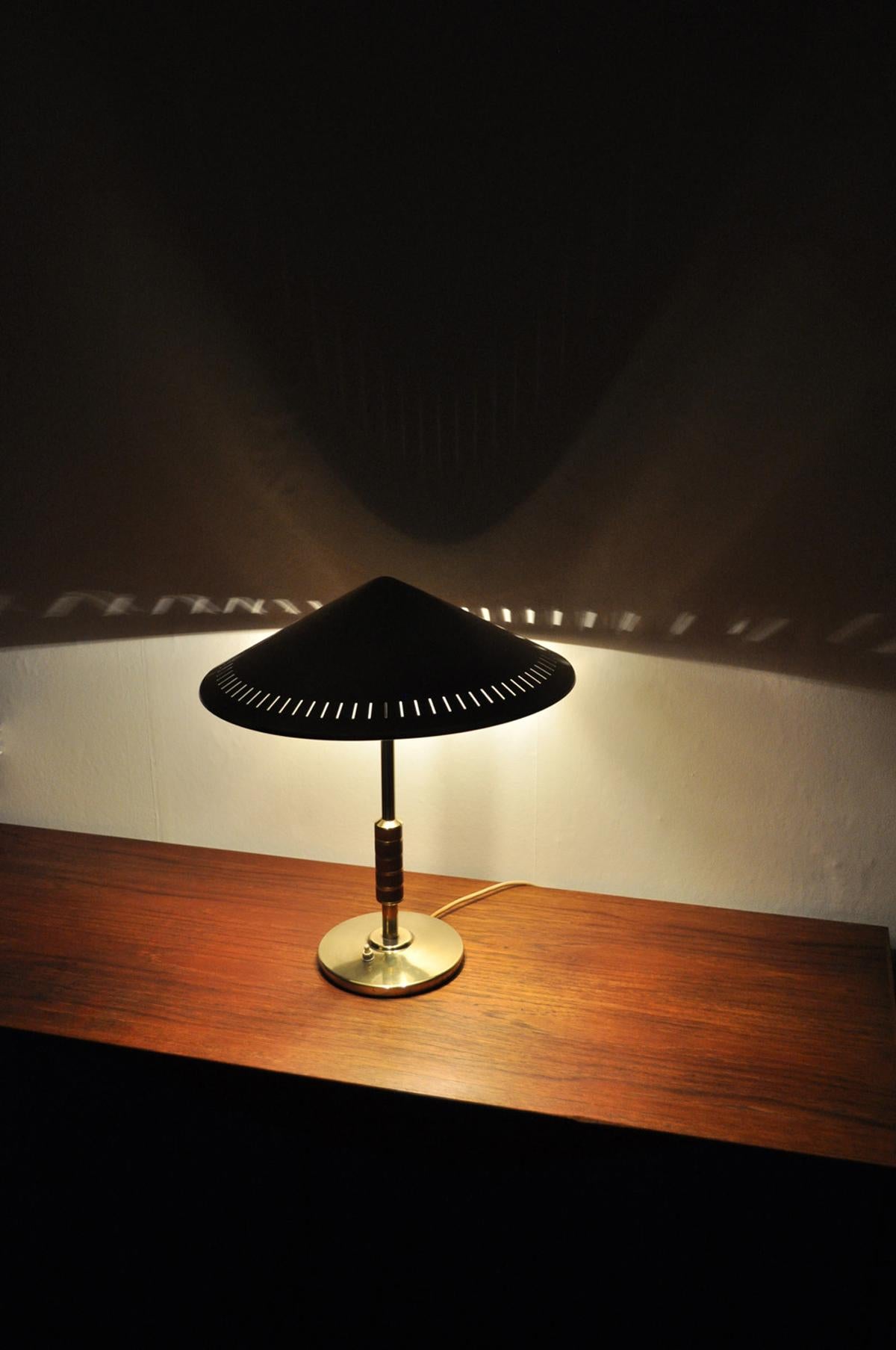 Elegant Danish Brass Table Lamp from Lyfa Designed by Bent Karlby 3