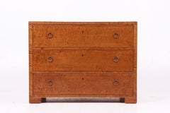 Elegant Danish Chest of Drawers in Birch Burl Veneer – 1940s, Cabinetmaker Made