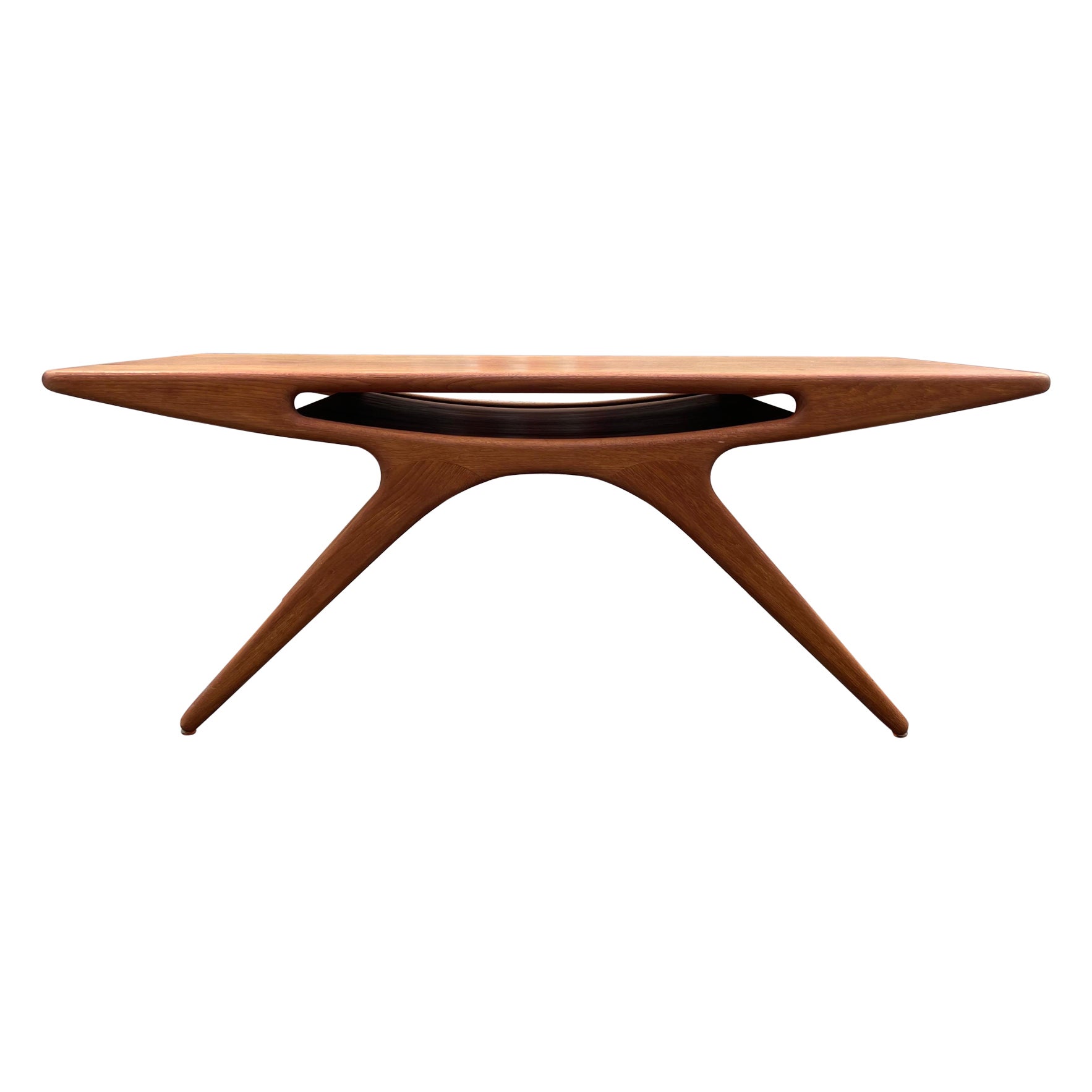 Elegant Danish Johannes Andersen ‘Smile’ Teak Sofatable from 1960s