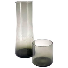 Vintage Elegant Danish Modern Night Water Pitcher and Glass