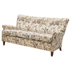 Elegant Danish Sofa in Flower Upholstery