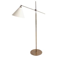Elegant Danish "Vaterpump" Floor Lamp in Brass by Le Klint, 1940s