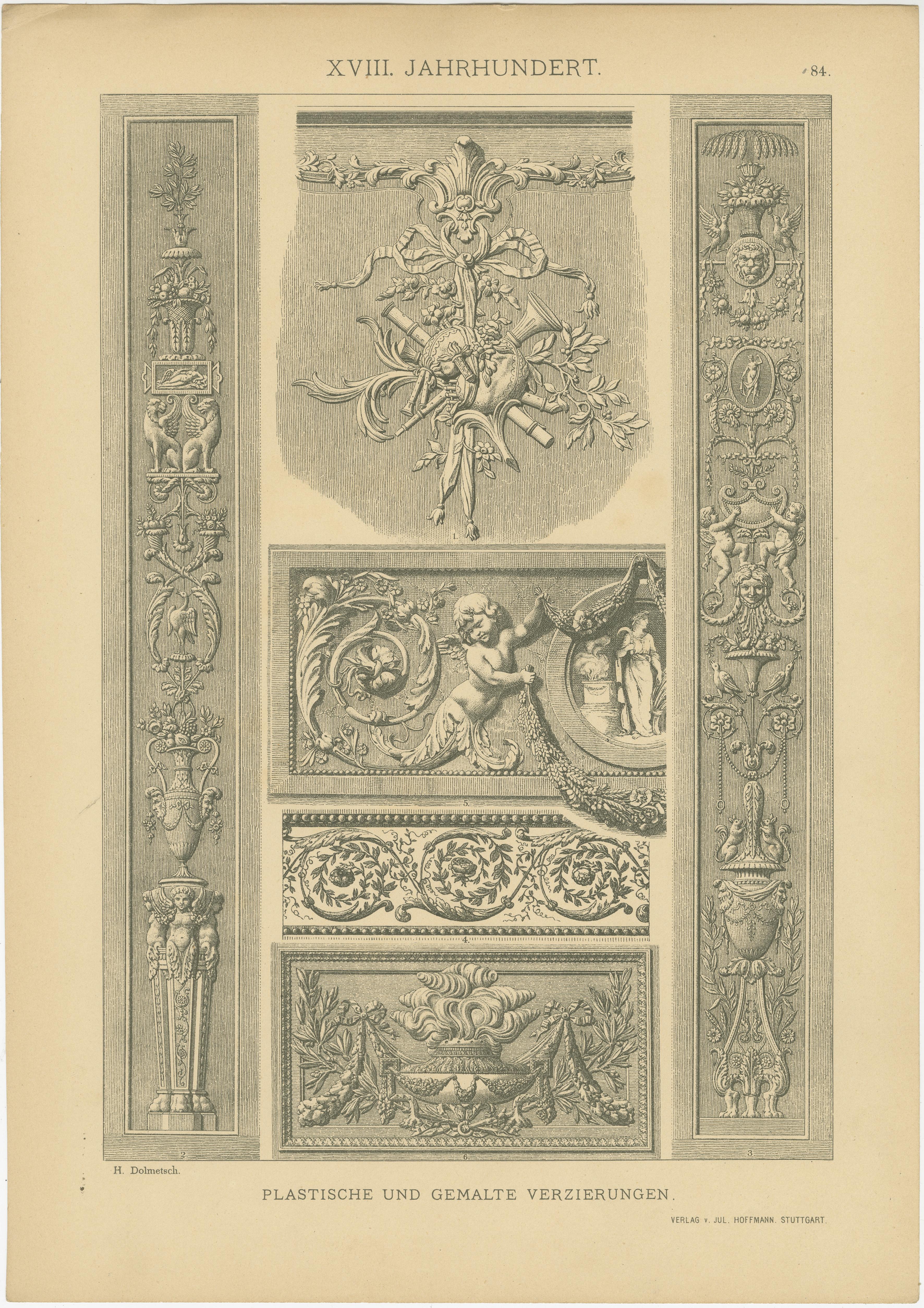 Papier The Elegance Decorative Arts of 17th and 18th Centuries, publié en 1887 en vente