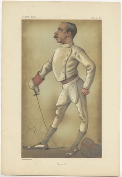 Elegant Defense: 'Henry' in Fencing Regalia, Vanity Fair by 'Ape', 1880