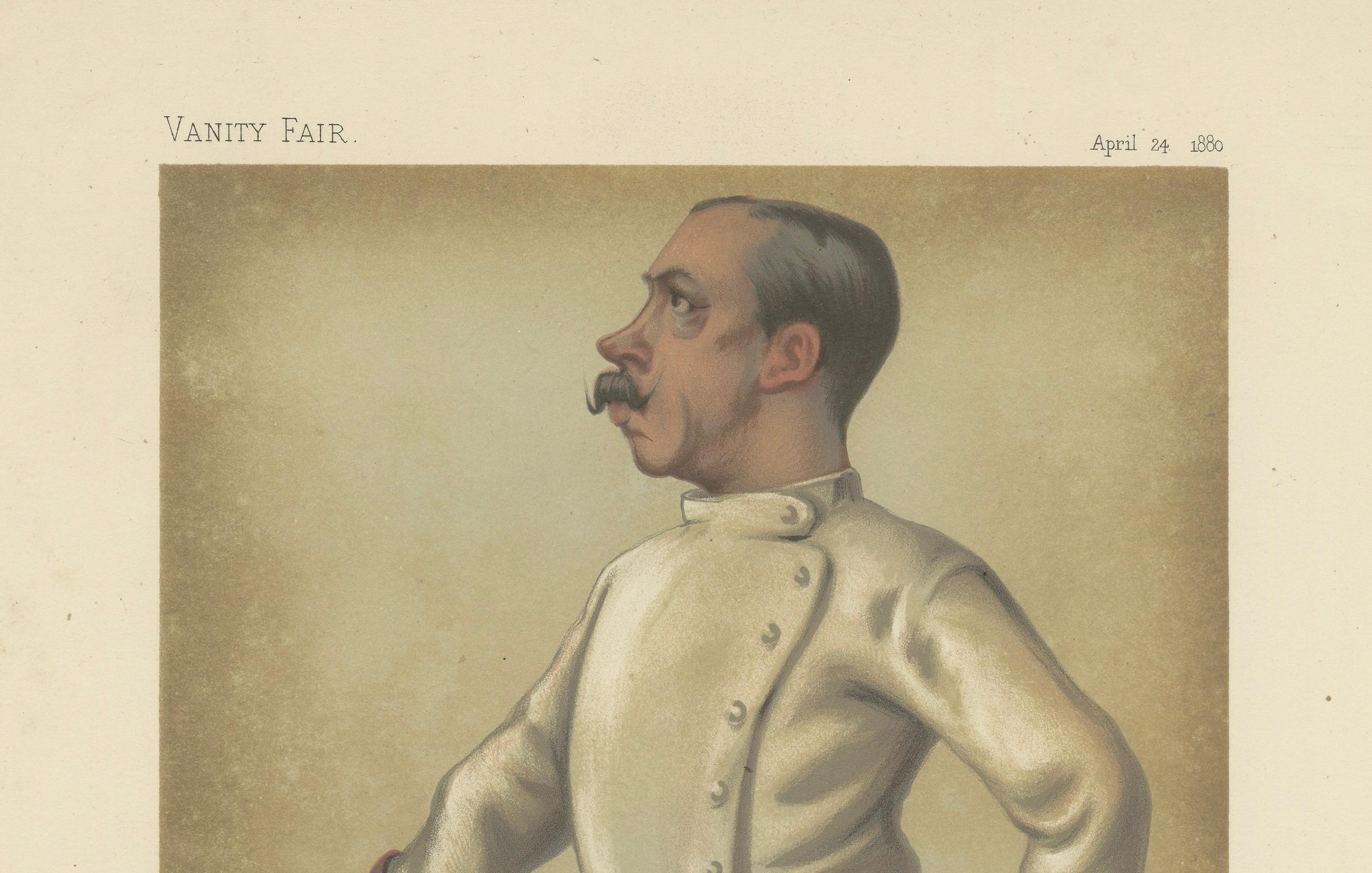 Elegante Verteidigung: 'Henry' im Fechtornat, Vanity Fair 1880 von 'Ape' (Papier) im Angebot